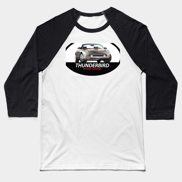 2002-2005 Ford Thunderbird in Oval Patch Baseball T-Shirt by PauHanaDesign